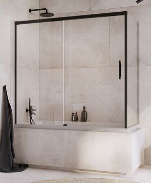 Шторка для ванны Radaway Idea Black PN DWJ+S 180 L (10042180-54-01L) чёрный профиль/стекло прозрачное 281060 фото