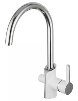 Змішувач для кухні Gappo G4303-8 з підключенням питної води (білий/хром) 927228 фото
