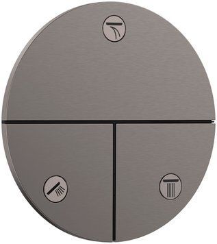 Переключающий вентиль Hansgrohe ShowerSelect Comfort S 15558340 на 3 потребителя (чёрный матовый хром) 694187 фото