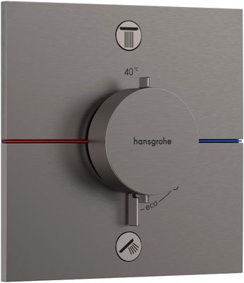 Смеситель для ванны и душа Hansgrohe ShowerSelect Comfort E 15578340 скрытого монтажа с термостатом (чёрный матовый хром) 694227 фото
