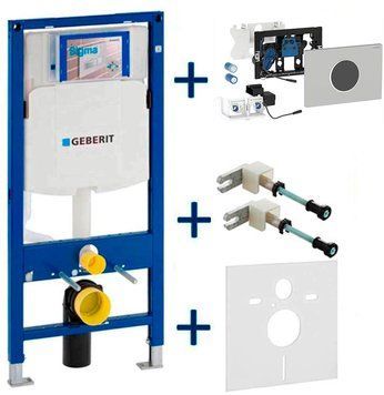 Инсталляция для унитаза Geberit Duofix Sigma 111.300.00.5 4в1 (клавиша Sigma 10 бесконтактная электронная батарея 3 В матовый/хром) 693253 фото