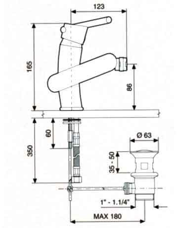 Смеситель для биде Emmevi Twist CBL6604 (синий) 230 фото