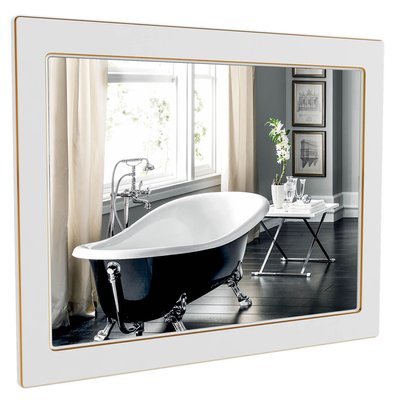 Дзеркало для ванної кімнати Аква Родос Беатріче 80 біле (АР000000910) патина золото 268566 фото