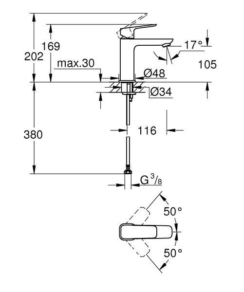 Набір змішувачів для ванної кімнати Grohe Cubeo UA125246M (1017550000+1018130000+27929003) 972585 фото