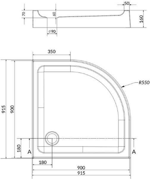 Душова кабіна Cersanit Basic 90x90 (S158-005) хромований профіль/скло прозоре + піддон Cersanit Tako (S204-004) 537829 фото