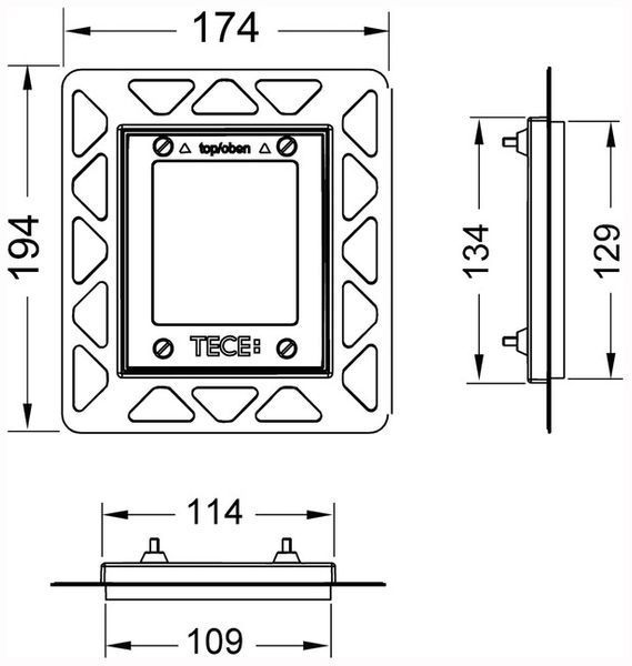 Рамка монтажна Tece Loop Urinal/Square Urinal в рівень зі стіною 9242649 хром глянець 164516 фото