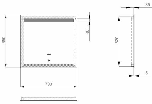 Зеркало для ванной комнаты Sanwerk Lava Deluxe 70x65см (ZL0000121) 137993 фото