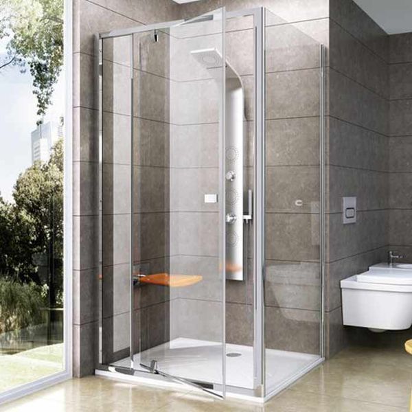 Душевая кабина Ravak Pivot PDOP2+PPS 120x80 (03GG0C00Z1+90G40C00Z1) полированный профиль/стекло Transparent 279755 фото