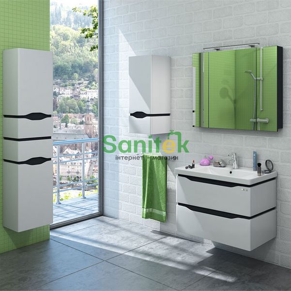 Пенал для ванной Sanwerk Alessa Air MV0000370 с корзиной (белый/серый) правый 153557 фото