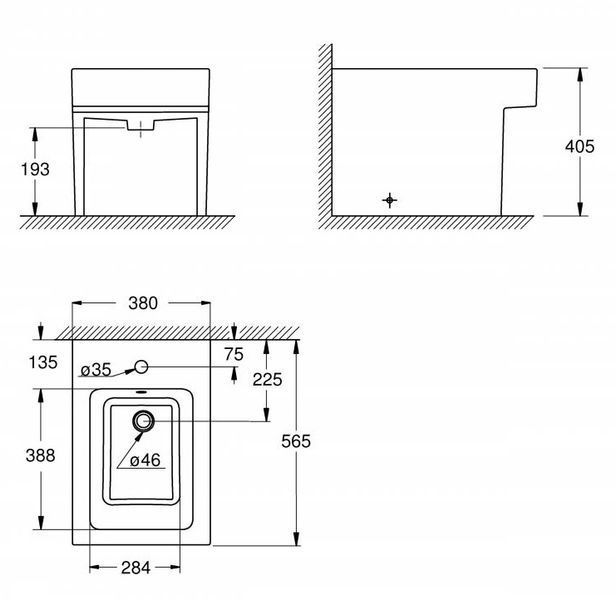 Біде підлогове Grohe Cube Ceramic 3948700H 277277 фото