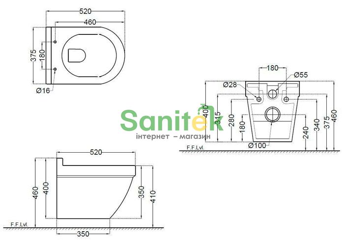 Унітаз підвісний Jaquar Solo Rimless SLS-WHM-6953BIUFSM із сидінням soft close 851254 фото