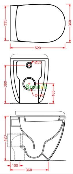 Унітаз підлоговий ArtCeram FLV002 15;00 (сірий оливковий) 155947 фото