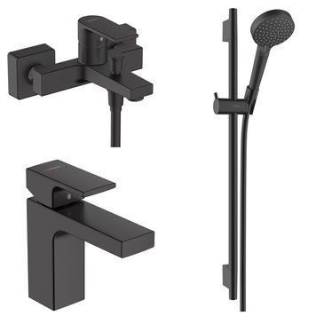 Набор смесителей для ванной комнаты Hansgrohe Vernis Shape 71561222 (черный матовый) 891944 фото