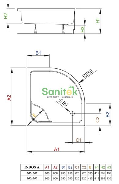 Душовий піддон Radaway Indos A 90x90 (SIA9090-01) 208583 фото