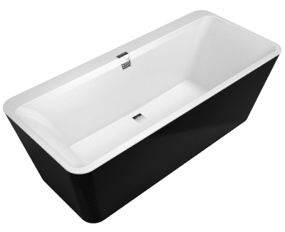 Ванна квариловая Villeroy&Boch Squaro Edge 180x80 (UBQ180SQE7PDT1V-01) с панелью чёрный графит 153096 фото