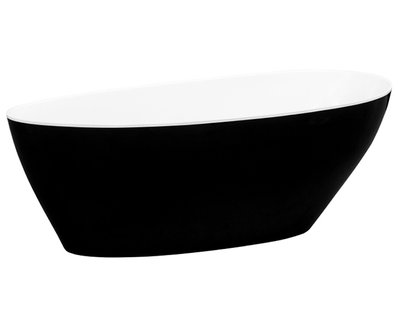 Ванна Besco Goya 160x70 (WMD-160-GBW) отдельностоящая с сифоном click clack (чёрный/белый) 371374 фото