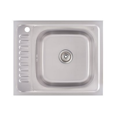 Кухонна мийка Lidz 6050-R Decor 0,6 мм (LIDZ6050R06DEC) накладна права 384984 фото