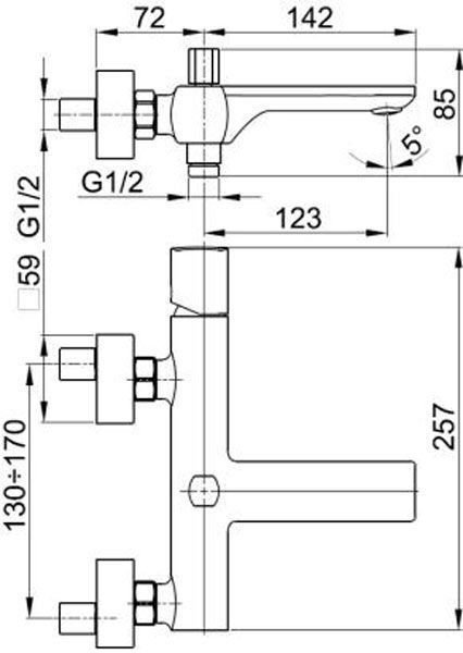Змішувач для ванни Armatura Morganit 4924-010-00 (хром) 277850 фото