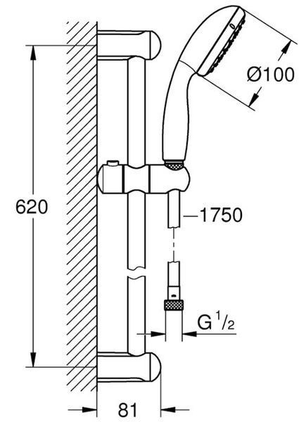 Набор смесителей для ванной комнаты Grohe Bau Flow UA121624S0 (23752000+23601000+27598001) 382822 фото