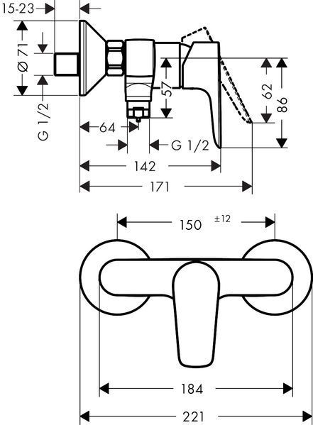 Змішувач для душу Hansgrohe Talis E 71760670 (чорний матовий) 304642 фото