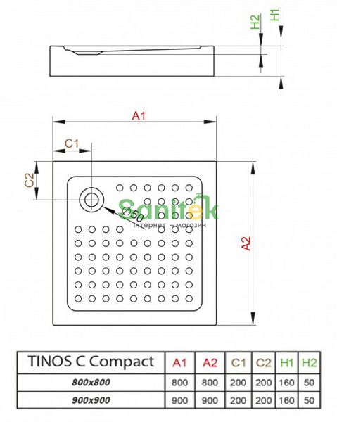 Душовий піддон Radaway Tinos C Compact 90x90 (S4TIC9090-08) 208792 фото