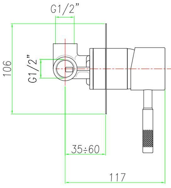 Змішувач для душу Fiore Xenon 44NN7515 прихованого монтажу (чорний матовий) 305348 фото