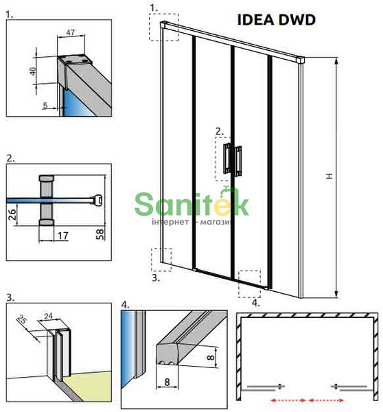 Душевая дверь Radaway Idea DWD 200 (387120-01-01) профиль хром/стекло прозрачное 208475 фото