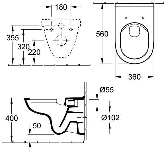 Унитаз подвесной Villeroy&Boch O.Novo DirectFlush 5660HR01 с сиденьем Soft Closing 157902 фото