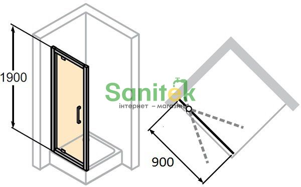 Душові двері Huppe X1 90 (140703.069.321) матовий профіль/скло прозоре 118245 фото
