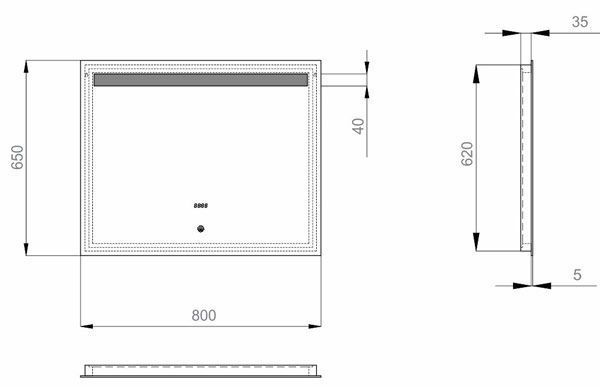 Зеркало для ванной комнаты Sanwerk Lava Deluxe 80x65см (ZL0000122) 137994 фото