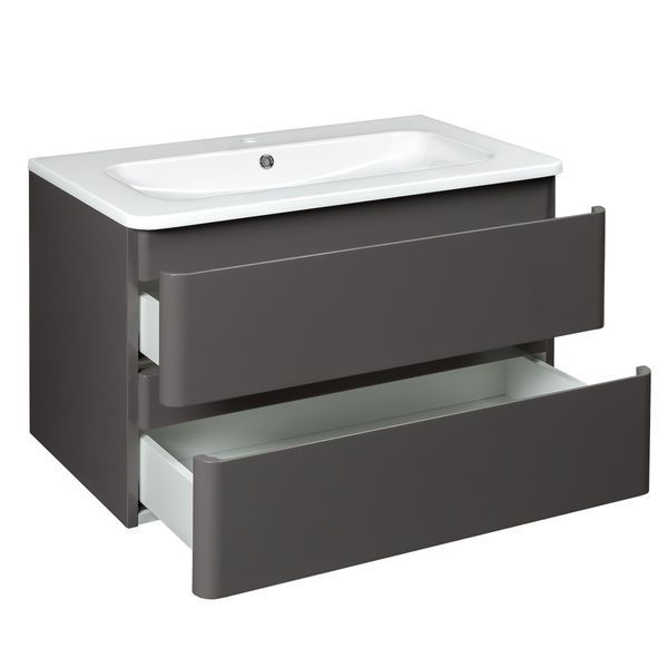 Тумба з умивальником Devit Fly 80 (0021120G) сірий 311776 фото