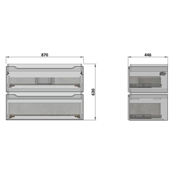 Тумба с умывальником Nautilus Double 90 с умывальником Geberit Smyle Square 90 (серый полуматовый) 872066 фото