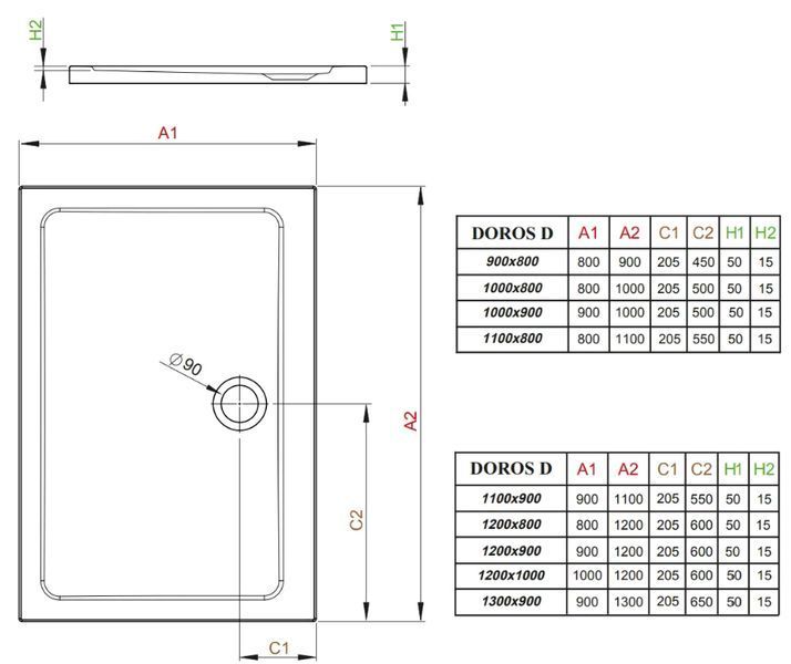 Душовий піддон Radaway Doros D 120x90 (SDRD1290-01) 208624 фото
