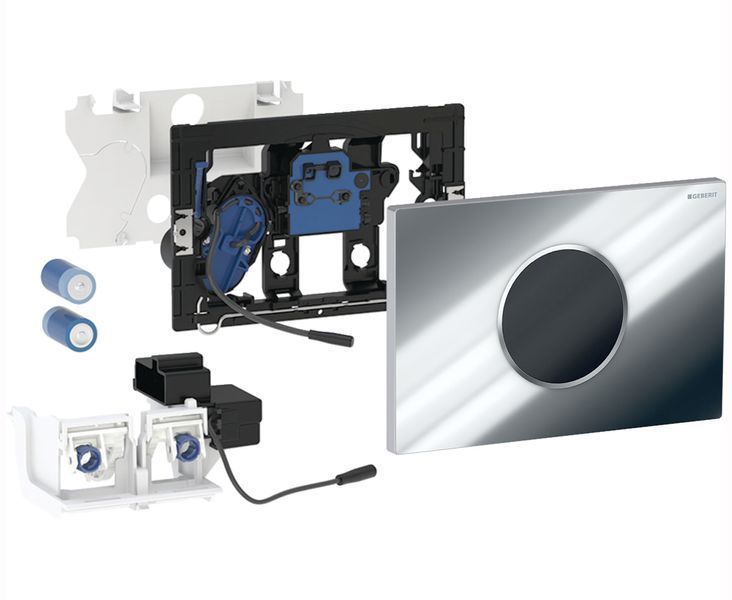 Инсталляция для унитаза Geberit Duofix Sigma 111.300.00.5 4в1 (клавиша Sigma 10 бесконтактная электронная батарея 3 В хром/матовый) 693254 фото