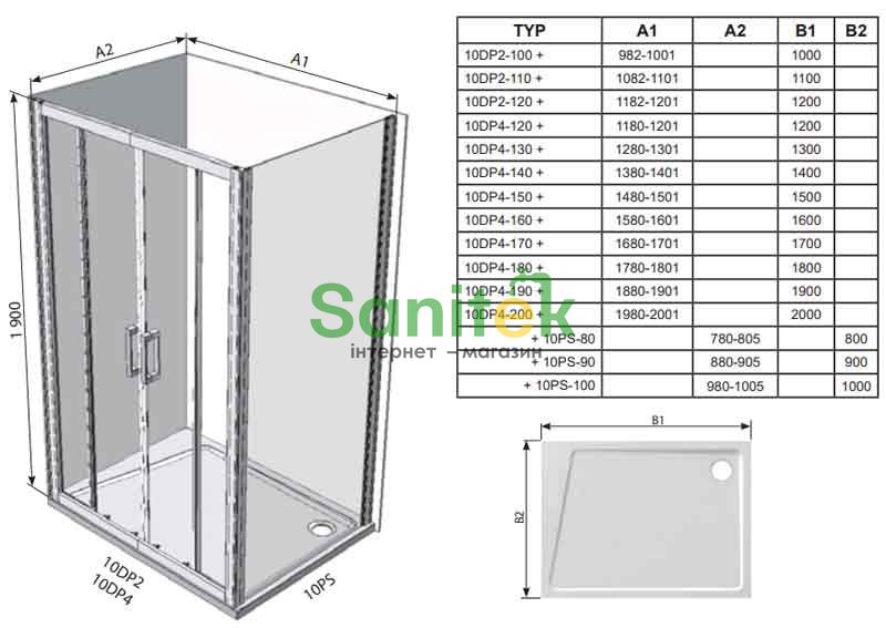 Боковая стенка Ravak 10° 10PS-100 (9UVA0C00Z1) профиль полированный алюминий/прозрачное стекло 163807 фото