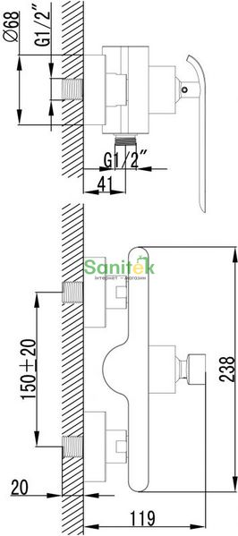 Змішувач для душу Devit Katarina 37515148W (білий-хром) 129116 фото