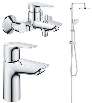 Набор смесителей для ванной комнаты Grohe BauEdge UA12336TS0 (23330001+23605001+27389002) 491298 фото