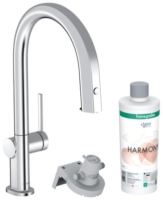 Смеситель для кухни Hansgrohe Aqittura M91 FilterSystem 210 76801000 с душем и подключением питьевой воды (хром) 540746 фото