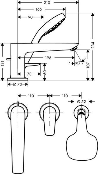 Змішувач для ванни Hansgrohe Talis E 71731000 (хром) 129562 фото