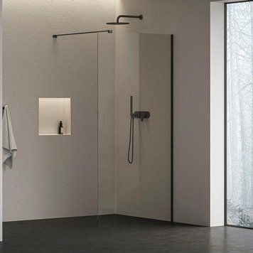 Душевая кабина Ravak Walk In Wall Air-100 GW9WA0300Z1C черный профиль/стекло Transparent 852157 фото