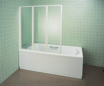 Шторка для ванны Ravak VS3 115 (795S0U0041) сатиновый профиль/полистирол Rain 151478 фото