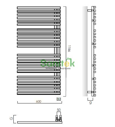 Рушникосушарка електрична Instal projekt Giulietta Electro GLT-60/120+HOTS-06C1 (білий) 272424 фото