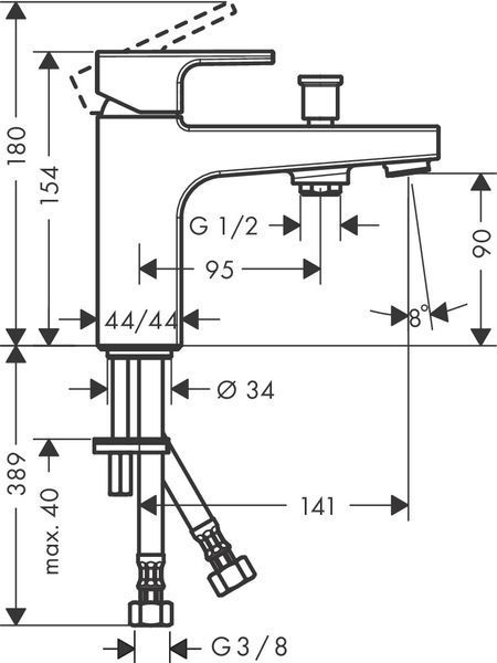 Змішувач для ванни Hansgrohe Vernis Shape 71463000 (хром) 491618 фото