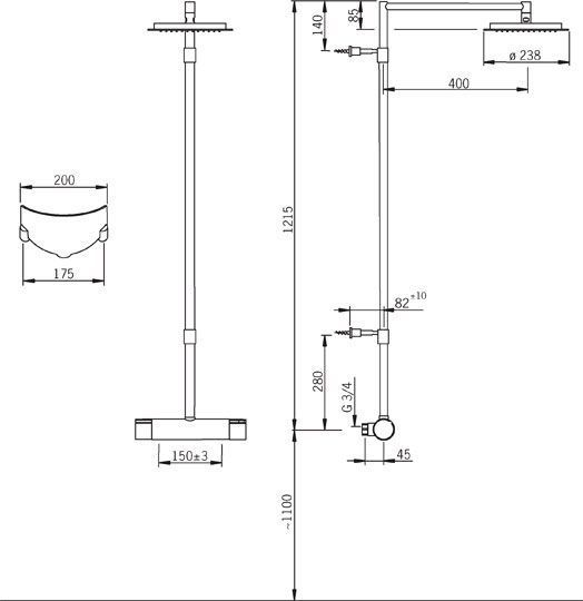 Душевая система Oras Cubista 2890U с термостатом (хром) 131144 фото
