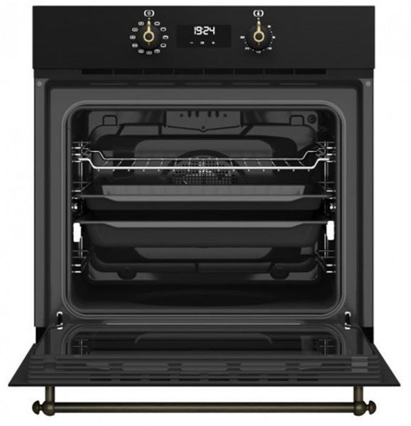 Духовой шкаф электрический Teka HRB 6400 AT (111010014) чёрный ручки латунь 342287 фото