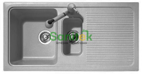 Гранітна мийка Telma Domino DO09910 Granite (37 pearl grey) 147670 фото