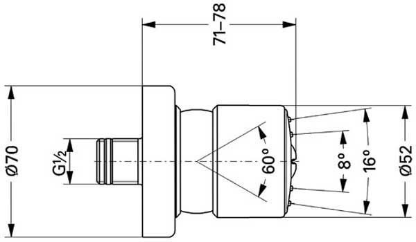 Бічна форсунка Grohe Relexa Plus Normal 28198000 (хром) 8070 фото