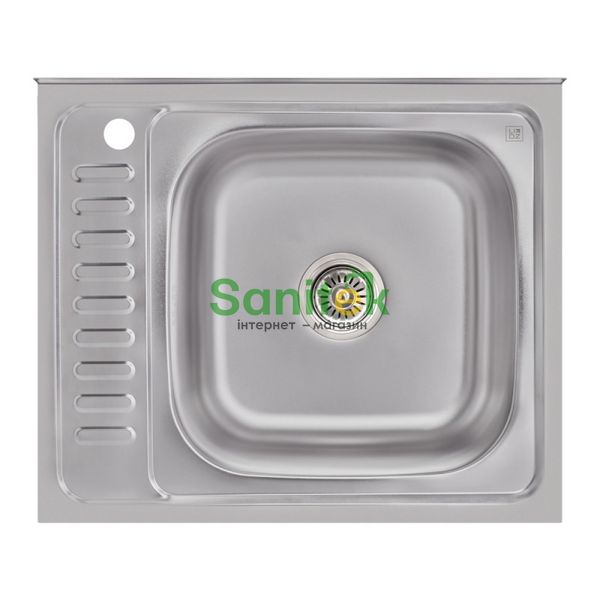Кухонна мийка Lidz 6050-R Satin 0,6 мм (LIDZ6050R06SAT) накладна права 384985 фото