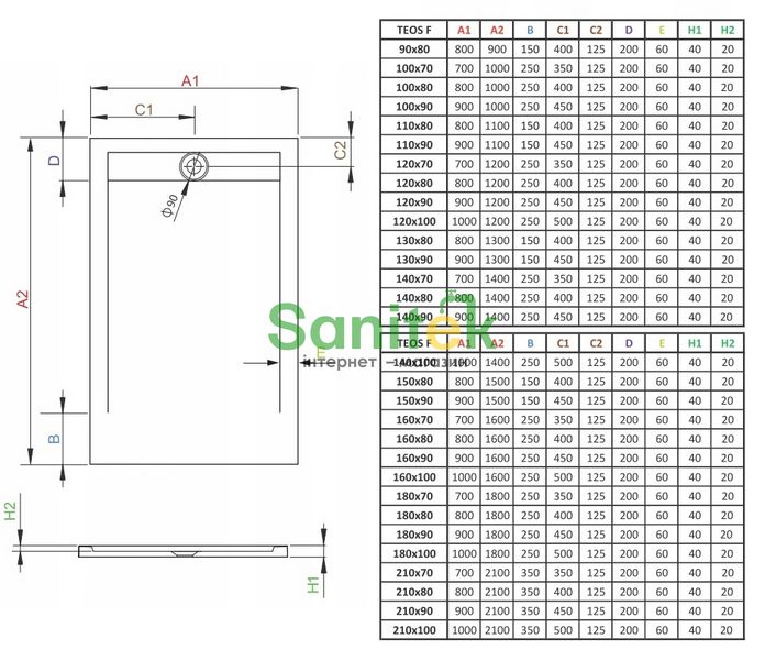 Душовий піддон Radaway Teos F 140x100 (HTF140100-64) чорний 281246 фото