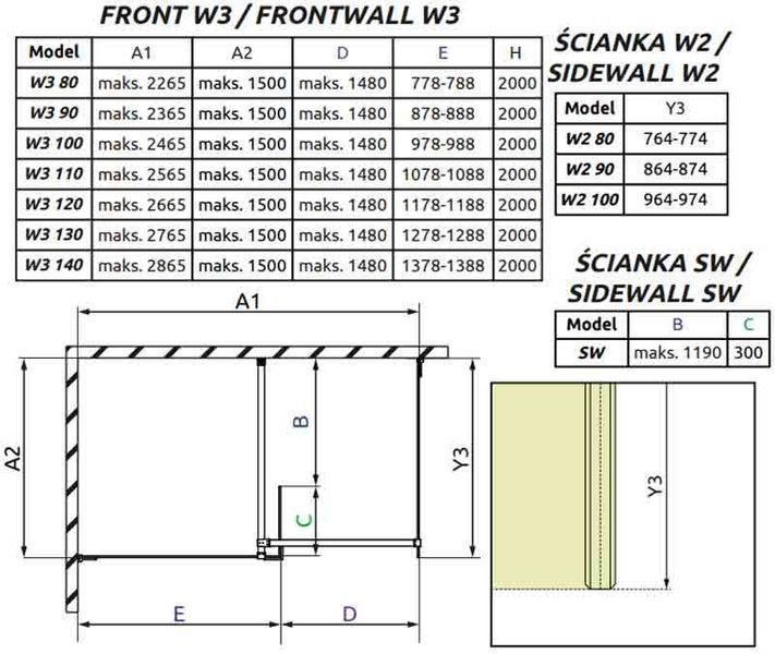 Душевая кабина Radaway Euphoria Walk-In III 100x80 (383132-01-01+383120-01-01+383160-01-01) профиль хром/стекло прозрачное 271893 фото